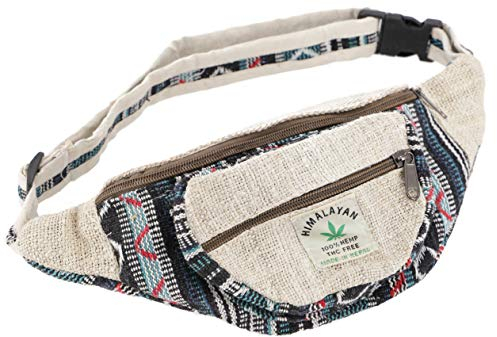 GURU SHOP Praktische Hanf Gürteltasche, Ethno Bauchtasche, Sidebag - Dunkelblau, Herren/Damen, Size:One Size, 15x20x8 cm, Festival- Bauchtasche Hippie