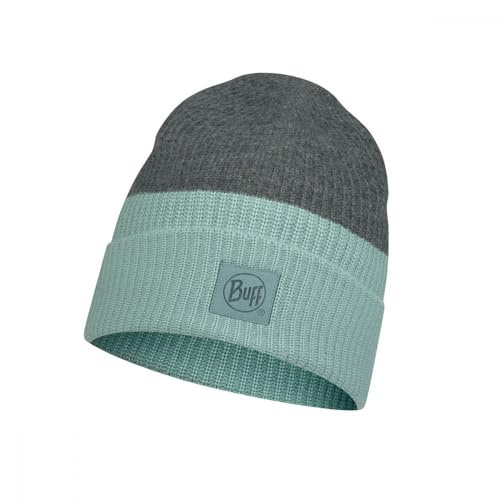 Buff Knitted Hat, Yulia Sea, Blue, One Size