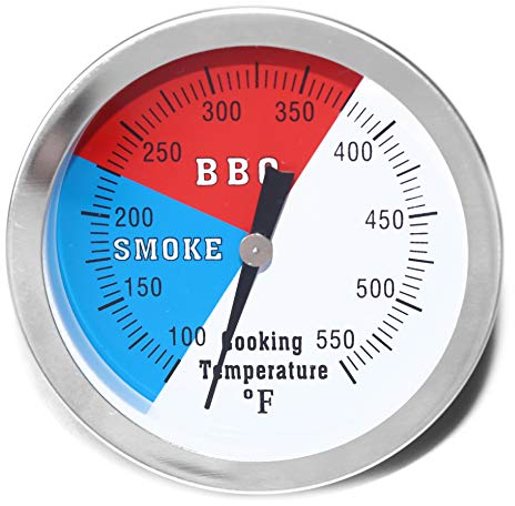7,6 cm Holzkohlegrill-Temperaturanzeige, präzises BBQ Grill Räucherthermometer Messgerät Ersatz für Oklahoma Joes Smoker und Smoker Wood Charcoal Pit, großes Gesicht Grill Temp Gauge Thermometer