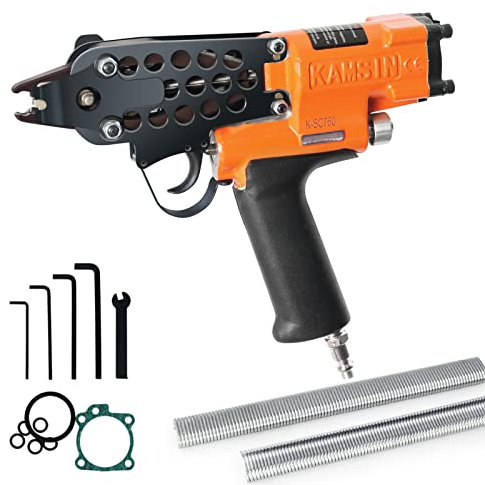 Kamsin K-SC760 Pistolet à anneau pneumatique en C de calibre 16 1/2 3,0-4,8 mm de diamètre de fermeture pour anneau de porc, pince automatique pour anneau de porc