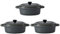 Lot de 3 Mini Cocottes Ovales Grises Céramique Double Poignées Avec Couvercle 14cm x 6,3cm Contenance Moule 150ml Ramequin Résistant Haute Température Four Pour Petits Plats (Grises, Lot de 3)