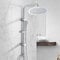 Görbach Edelstahl Duschsystem ohne Armatur, Chrom Regendusche Duschset mit Wandhalterung, Duschkopf mit Schlauch, Duschstange und Kopfbrause, Rund D30 cm