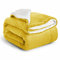Imperial Rooms Sherpa Fleece Blanket Bed Throws Blankets For Sofas Soft Fluffy Thick Blanket Reversible Microfiber Throw (Ochre, Double (150 x 200 Cm))