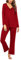 MAXMODA Schlafanzug Damen Lang Pyjama Set Langarm Nachtwäsche Winter Schlafanzüge Zweiteiliger, Rot XXL