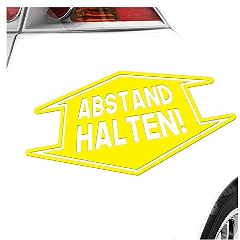 Kiwistar - Autoaufkleber - Abstand Halten - Neon Matt - Aufkleber für Auto Kfz Fahrrad, LKW, Truck Mofa