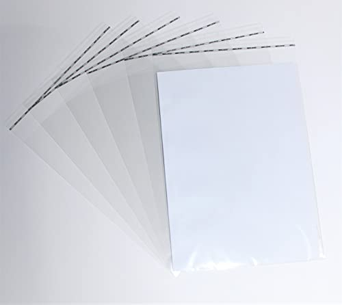 100 St. Schutzhüllen Prospekthüllen Klarsichthüllen, Folie, DIN A5/C5, glasklar, 167 x 229 mm mit 30 mm wiederverschließbarer Klappe zum Schutz von Flyern, Briefumschläge, Dokumenten, Fotos