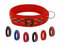 BUDDYPACK | Hundehalsband Extra-Breit und Weich Gepolstert | Für Kleine, Mittlere und Große Hunde | Bunt (Rot-Gelb-Blau-Schwarz, XS/S (35-40 cm))