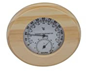Sauna Thermometer Hygrometer im Holzgehäuse