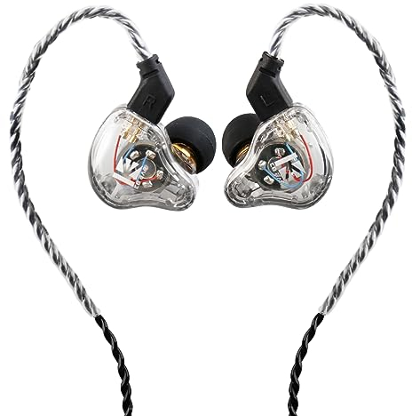 KBEAR KS1 Verdrahtete Ohrhörer Gaming Exzellent Bass Headset, Klang mit Leistung Hohe Auflösung IEM, In-Ear-Kopfhörer Kompatibel mit Android-Telefon-PC, PS4, PS5, Xbox One, Mac (ohne Mikrofon, klar)