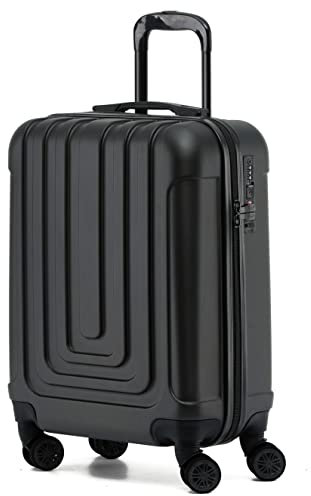 Flight Knight Premium Hard Shell Lightweight Cabin Suitcase - 8 Spinner Wheels - Built-in TSA Lock & USB Port - Luggage Approved for Over 100 Airlines Including Ryanir (Priority) - 55x40x20cm