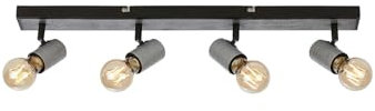 Briloner Leuchten - Deckenspot, schwenkbare Deckenlampe, Deckenleuchte, 4x E27 Fassung, Silver-Crafted, 630x50x110 mm