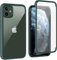 Leedia 360 Grad Hülle Kompatibel mit iPhone 11 Hülle Ganzkörper Eingebautem Glas Displayschutz Stoßfest Schutzhülle Transparent Clear Durchsichtig Handyhülle für iPhone 11 6.1 Grün