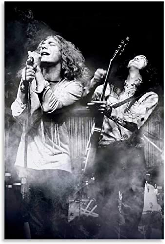 LBMED Leinwand Bilder Kunst Robert Plant Jimmy Page Rock N Roll Metal Band für Moderne Familiendekoration Malerei Poster Druckt Gedruckte 15.7x23.6(40x60cm) Kein Rahmen