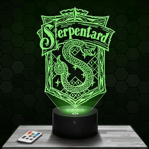 Nachttischlampe - Touch-Nachtlicht H. Potter Serpentard 3D-LED-Lampe Illusion, Geschenkidee Weihnachten Geburtstag Junge und Mädchen Nachttischlampe Kinder- oder Erwachsenenzimmer TOP