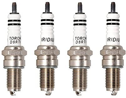 TORCH 4stk D8RTI Iridium Zündkerzen Ersetzen für DR8EA D8EA DR8EIX DR8EGP DPR8EA-9 Zündkerze, für R6G Zündkerze, für X24ESZU9 IX24 X24ESR-U Zündkerze, OEM