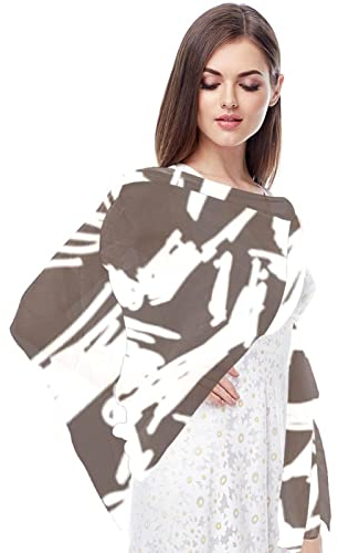 Tücher und Wraps für Abendkleider, Chiffon-Schal, großer weicher Hochzeitsschal,Gekritzel Kunst abstrakter Junge, der ein Pferd reitet