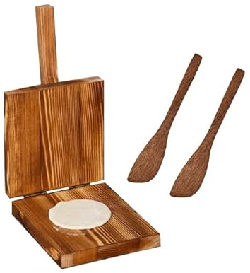 Tortilla Press Wood Tortilla Press Wood Log Wood Carbonized Tortilla Press Wood Multifunction Nonslip Wooden Handle Fine Workmanship Dough Pressing Tool