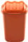 Home Centre Flip Top Plastic Waste Bin 15 Litre Orange Kitchen Office School Work Recycling Disposable Trash Dispenser Household Recyclable Rubbish Bin Easy Cleaning