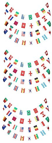 Toddmomy 3 Stück 32 Saiten Wm-top-32-flaggen Weltflagge Landesflaggenbanner Mini-flaggen Wimpelflaggen Der Welt Eröffnungsbanner Fahnen Wimpel Banner Außenflagge Partybedarf Polyester Sport