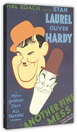 ZAPORA Poster auf Leinwand, Motiv: Laurel und Hardy, 50 x 75 cm