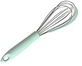 For cocinar Utensilios de cocina for hornear, Batidora, Azúcar pulverizada, Crema de caca, Batir huevos, con espátula de silicona, Agitador de batidor manual verde