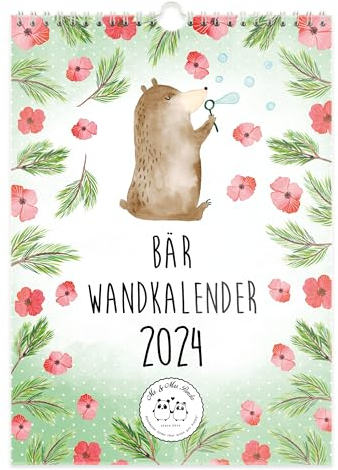 Mr. & Mrs. Panda A3 Wandkalender 2024 Bären Collection - Geschenk, Teddy, Jahresplaner, Jahreskalender, Terminplaner, Teddybär