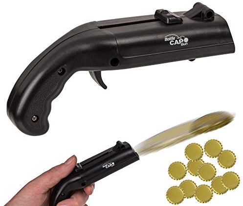 Flaschenöffner Kronkorken-Pistole/Bottle Cap Gun - Kronkorken abfeuern - mit 11 Kronkorken