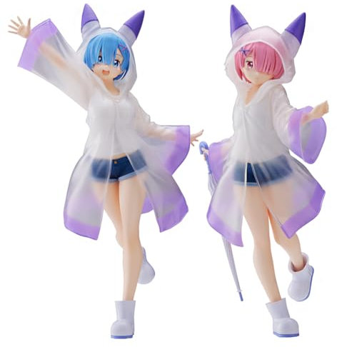 Jilijia Re:0 REM/Remu/Ram/Ramu Cat Ears Figure Model Statue Figurine Ornaments Home Car Decoration