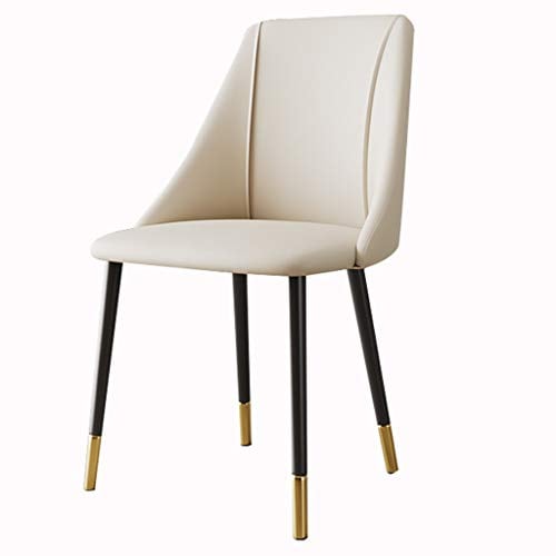 EsEntL Küchen-Esszimmermöbel-Stühle, Esszimmerstühle, modernes Leder, hohe Rückenlehne, gepolsterte weiche Stühle, Lederstühle mit schwarzen Metallbeinen, Küchen-Wohnzimmer-Lounge-Thekenstühle (Far