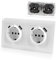 BrightArk Enchufe Doble con USB 16Amp，Enchufes Schuko con Conector USB de Carga Rápida y Puerto Tipo C, Enchufe de Pared de Montaje Empotrado Blanco