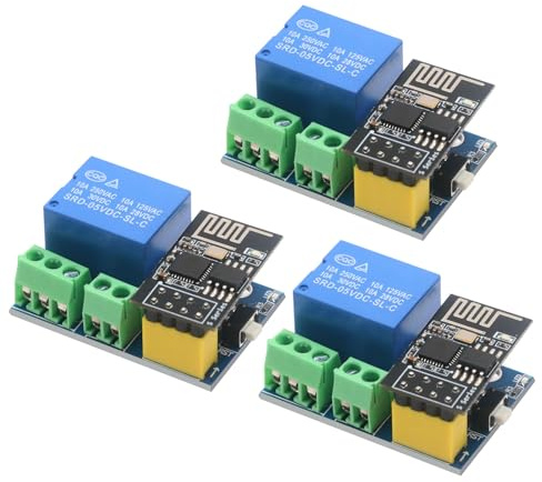 APKLVSR ESP ESP-01 Relais Modul,DC 5V-12V WiFi Drahtloses Relaismodul für IoT Smart Home Arduino,kompatibel mit Arduino(3 Stück)