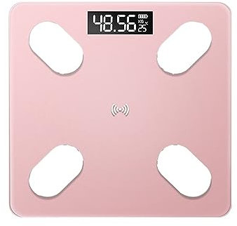 Digital Bathroom Scales Bluetooth Body Fat Scale BMI Scale Smart Electronic ​Scales LCD Digital Bathroom Weight Scale Balance Body Composition Analyzer (Color : Rose gold)