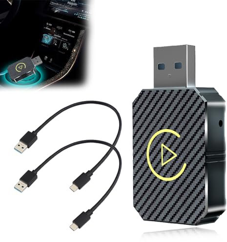 Adattatore Android Auto Wireless, 2 in 1 Adattatore Wireless Android Auto, Adattatore Android Auto per Carplay Cablato e Auto Android, Android Auto Wireless Adapter Compatibile con Android