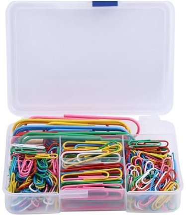 250 Büroklammern, Farbige Büroklammern Office Büroklammern aus Metall Bunt Aktenklammern Set für Büro Dateien Schule Papiere(Gemischte Größen)