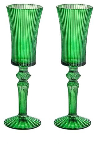 Jarsense 2 bicchieri alti da 140 ml, bicchieri verticali da cocktail, per banchetti, feste, matrimoni, ristoranti, verde scuro