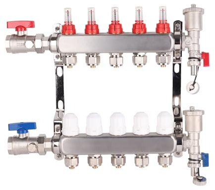 Underfloor Heating Manifold,G1in Underfloor Heating Manifold,5 Loops for Home