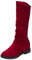 Stivali termici da equitazione da donna, alla moda, alla moda, vintage, con tacchi alti, eleganti, casual, invernali, sopra il ginocchio, classici, scarpe invernali alte, Colore: rosso, 36 EU