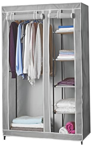 Coopers of Stortford - Multi Wardrobe Storage Unit - Lightweight Steel and Textile Portable Closet for Seasonal Clothing - Easy Assembly, Space-Saving H172 x W105 x D43cm