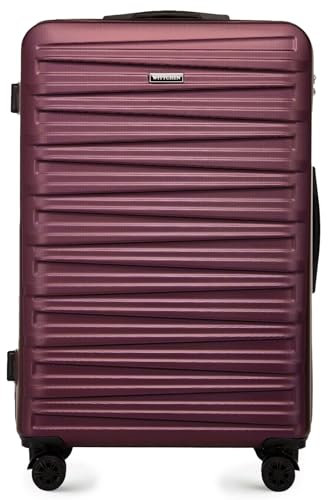 WITTCHEN Skyspeed Line Valigia grande Valigia rigida ABS Valigia grande Rolling Trolley Check-In Valigia da viaggio Serratura a combinazione Manico telescopico 4 Ruote Maroon Ryanair/ITA Airways