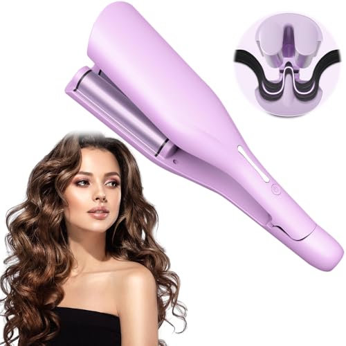 IXYHKB Welleneisen für Haare, 36mm Lockenstab Große Locken, Ionen Keramik Wellen Lockenstab mit 5 Temperaturen LED-Anzeige, Anti-Verbrennung Französischer Wellen-Lockenstab für Alle Haartypen