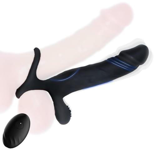 Consolador Anal con Vibrador Estimulador de Prostata 7 modos de Vibración | Vibrador Anal con Anillo de Pene Juguetes Eróticos para Pareja Sexuales Consoladores.. para Hombre con Vibración