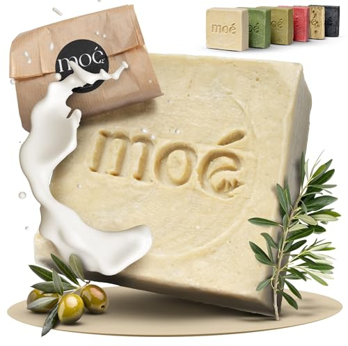 Moè Ziegenmilch (donkey milk Soap) Naturseife – pflegend & cremig ohne Zusatzstoffe – geeignet für Haar & Gesicht – ca. 115 gg| Feste Duschseife