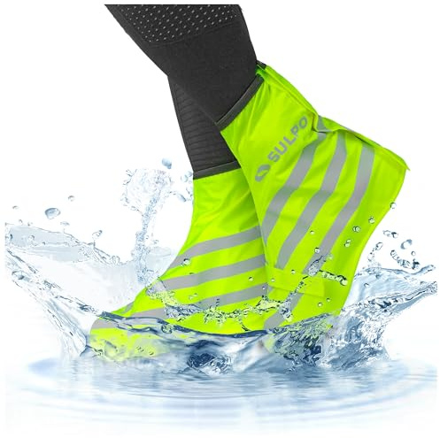 SULPO Schuhüberzieher Wasserdicht, Regenschutz Schuhe, Überschuhe Fahrrad & Motorrad, Reißverschluss, Wiederverwendbar Größen 35-47