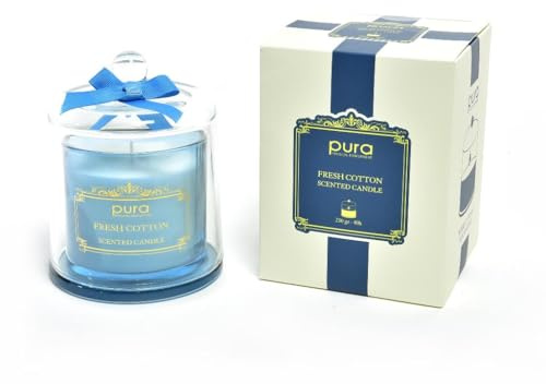 Candela profumata Fresh Cotton 230g in campana di vetro – Profumo fresco di cotone – Idea regalo elegante