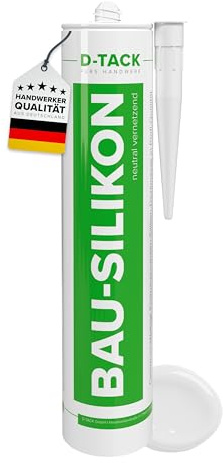 D-TACK Bau-Silikon transparent 310 ml | Vielseitiger, wetterfester Silikon-Dichtstoff für Bau- & Anschlussfugen | UV- & witterungsbeständig | Für Innen- und Außenbereich | Profi-Qualität