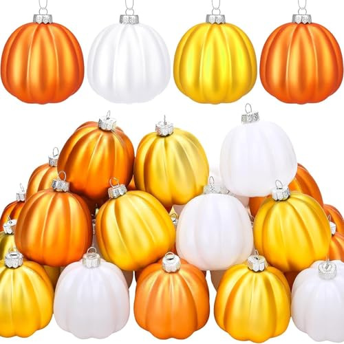 Limtula Lot de 20 boules de citrouille incassables avec peinture de qualité supérieure pour décoration intérieure et extérieure Finition mate