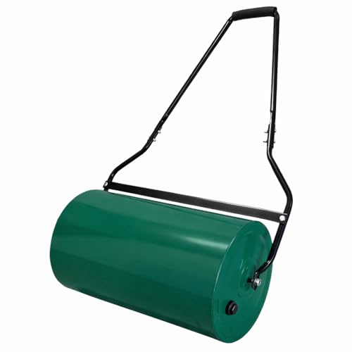 Resser Rasenwalze, Gartenwalze, 57x32cm, befüllbar mit Wasser, Sand, Schmutzabweiser, Garten Rasen Walze, Handwalze, Rasenroller