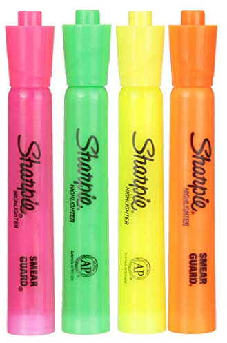 Sharpie (R) Accent (R) Textmarker, verschiedene Farben, 4 Stück