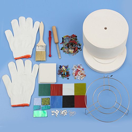 FEVERWORK 15Pcs Large Microwave Kiln Kit Glass Fusing Kit DIY Jewelry Art