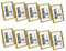 Isaac Jacobs 5 x 3 (10er Pack), Antik-Gold, Vintage-Stil, Messing und Glas, Metall-Bilderrahmen (vertikal) mit Medaillonverschluss, für Fotos, Kunst, mehr, Tischdisplay (5 x 7 cm, antikes Gold)